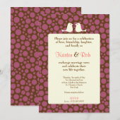 Invitation Mariage Lovebirds (Polka Dot) (Devant / Derrière)