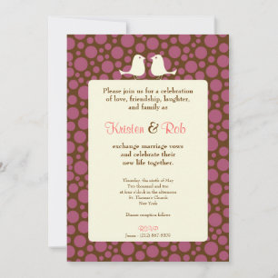 Invitation Mariage Lovebirds (Polka Dot)