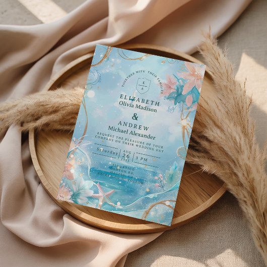 Invitation Mariage Lumière Océanique Éthérée
