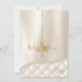Invitation Mariage Luminaire Luminaire Perles d'ivoire Satin (Devant)