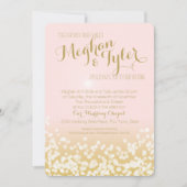 Invitation Mariage lumineux rose et or brillant (Devant)