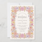 Invitation Mariage lunaire de chute florale (Devant)
