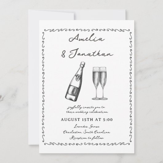 Invitation Mariage lunatique (Devant)