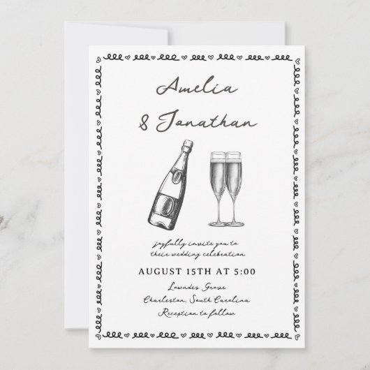 Invitation Mariage lunatique (Devant)