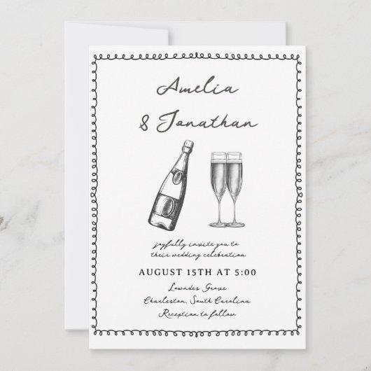 Invitation Mariage lunatique (Devant)