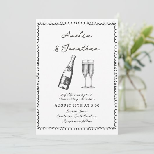 Invitation Mariage lunatique (Debout devant)