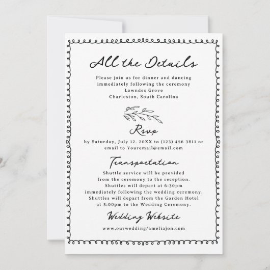 Invitation Mariage lunatique (Dos)