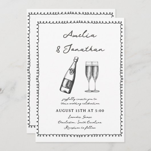 Invitation Mariage lunatique (Devant / Derrière)