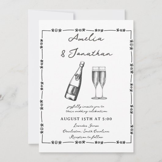 Invitation Mariage lunatique (Devant)