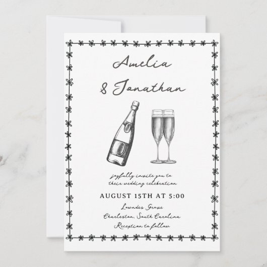 Invitation Mariage lunatique (Devant)