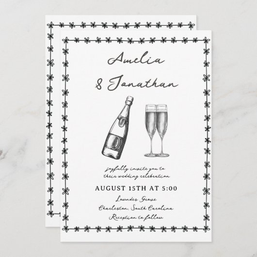 Invitation Mariage lunatique (Devant / Derrière)