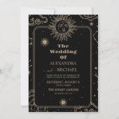 Invitation Mariage Lune Étoile Filante Céleste (Devant)