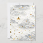 Invitation Mariage Lune & Soleil Étoiles Blanches et Or Céles (Dos)