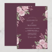 Invitation Mariage Luxe d'Automne au Plum (Devant / Derrière)