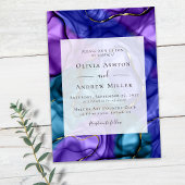 Invitation Mariage Luxe en marbre violet