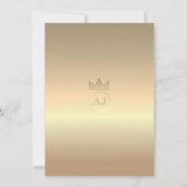 Invitation Mariage Luxe Monogramme Argent et Or (Dos)