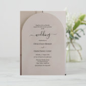 Invitation Mariage Luxe Neutre en Forme d'Arche (Debout devant)