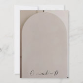 Invitation Mariage Luxe Neutre en Forme d'Arche (Dos)