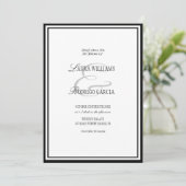 Invitation Mariage Luxe Noir Blanc (Debout devant)