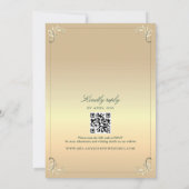 Invitation Mariage Luxe Or et Vert Émeraude (Dos)