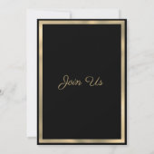 Invitation Mariage luxe paillettes noires coulantes or (Dos)