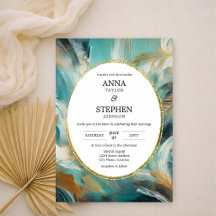 Mariage Luxe Turquoise Or Pinceau