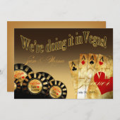Invitation Mariage Luxueux à Las Vegas | sable (Devant / Derrière)