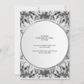 Invitation Mariage Luxueux Argent Gravure Feuillage (Dos)
