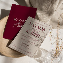 Mariage Luxueux Crème Rouge Foncé Ancien Argent