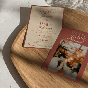 Invitation Mariage Luxueux de Vieille Fortune en Cuivre d'Aub