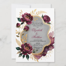 Mariage Luxueux Fleurs de Bourgogne Gris Or