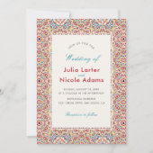 Invitation Mariage Luxueux Métallisé Pailleté Géométrique (Devant)