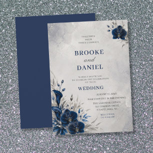 Invitation Mariage Luxueux Nuit Orchidée Callas Argent