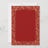 Invitation Mariage Luxueux Rouge et Or Antique (Dos)
