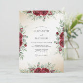 Invitation Mariage Luxuriant Bourgogne (Debout devant)