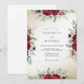 Invitation Mariage Luxuriant Bourgogne (Devant / Derrière)