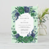 Invitation Mariage luxuriant de succulentes vert émeraude (Debout devant)