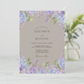 Invitation Mariage Luxuriant Fleur de Pervenche (Debout devant)
