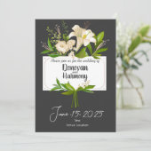 Invitation Mariage Lys blancs (Debout devant)