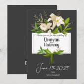 Invitation Mariage Lys blancs (Devant / Derrière)