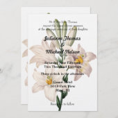 Invitation Mariage Lys blancs (Devant / Derrière)