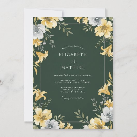 Invitation Mariage Lys Forêt d'Or (Devant)