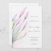 Invitation Mariage Lys mauve doux (Devant / Derrière)