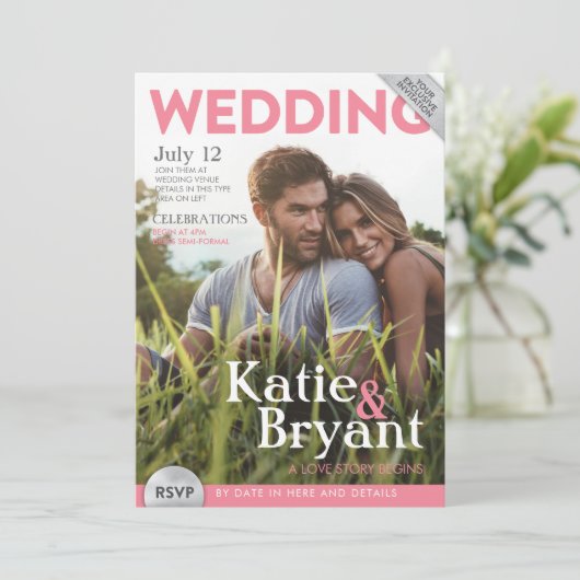 Invitation Mariage Magazine couverture de l'invitation  (Debout devant)