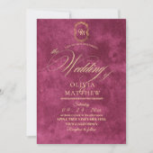 Invitation Mariage magenta chic (Devant)