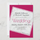 Invitation Mariage magenta moderne (Devant)