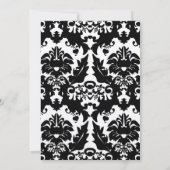 Invitation Mariage Magenta Trim noir & blanc Damask (Dos)