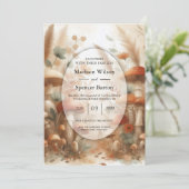 Invitation Mariage Magie de la Forêt Champignon en Terracotta (Debout devant)