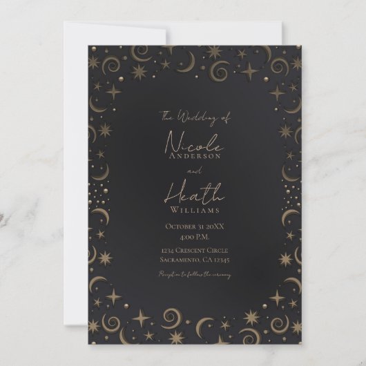 Invitation Mariage Magie Fantaisiste Tourbillons Célestes (Devant)