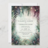 Invitation Mariage magique Enchanted Forest Green Mauve (Devant)